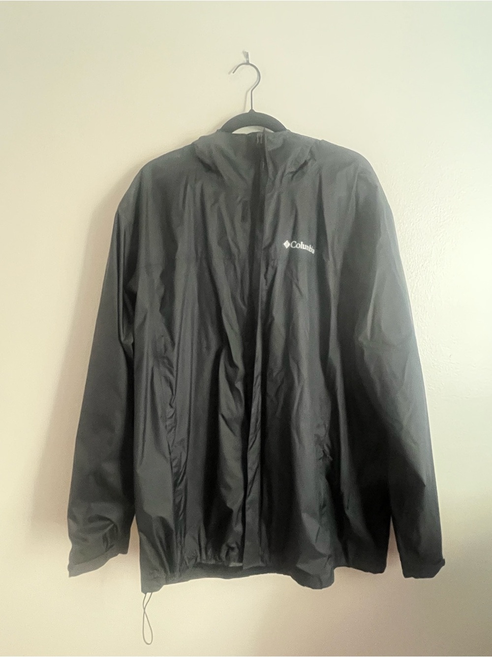 Columbia Omni-Tech Black Waterproof Hooded Rain Jacket Men’s XL Tall